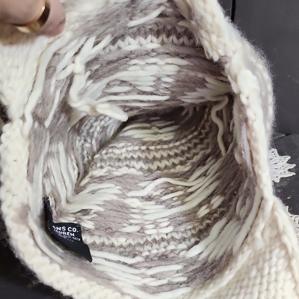 Ralph Lauren Cream and Gray Wool Hat - Picture 7 of 7